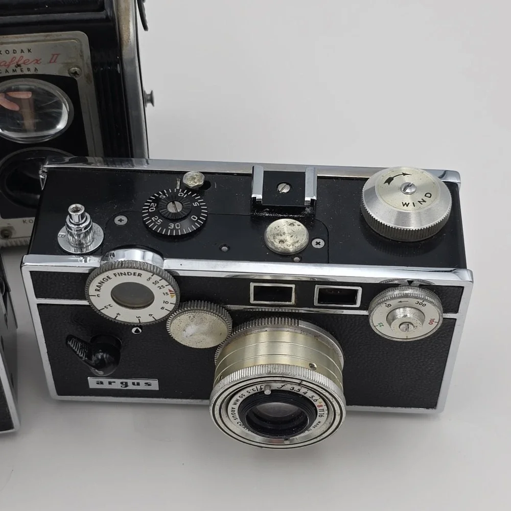 Vintage Argus Cintar 35mm Film with 50mm f3.5 Lens 1930s Camera Lot Of 3